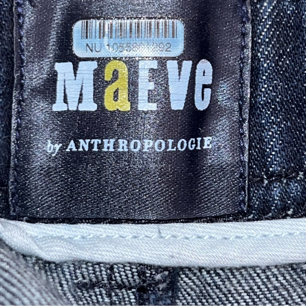 Anthropologie Maeve Denim Wide Leg Pleated Front Denim Jeans w/3 Pockets-Siz 32P - Picture 9 of 10